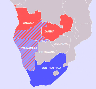 Пограничная война ЮАР карта