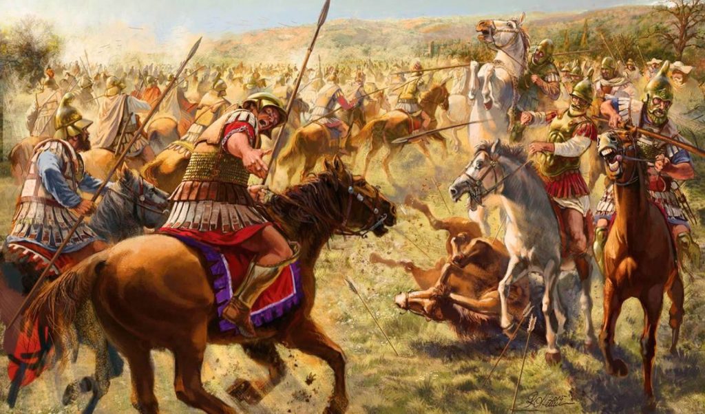 Македонские гетайры против греческой кавалерии наемников в битве при Гранике
